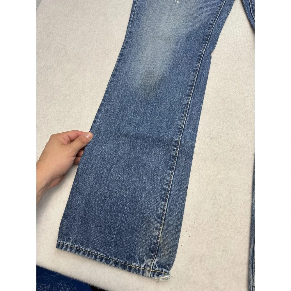 Abercrombie & Fitch Jeans Mens 34x32 Blue The A&F Boot Bootcut Distressed - Picture 2 of 12